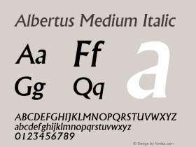 Albertus Medium Italic Version 1.3 (ElseWare)图片样张