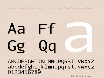 Aurulent Sans Mono Plus Nerd File Types Mono Plus Font Awesome Normal Version 2007.05.04图片样张