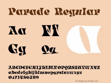 Parade Regular The IMSI MasterFonts Collection, tm 1995 IMSI Font Sample