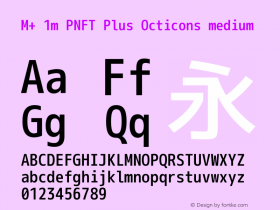 M+ 1m PNFT Plus Octicons medium Version 1.018;Nerd Fonts 0.5 Font Sample