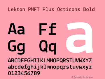 Lekton PNFT Plus Octicons Bold Version 34.000图片样张