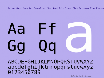 DejaVu Sans Mono for Powerline Plus Nerd File Types Plus Octicons Plus Pomicons Book Version 2.33 Font Sample