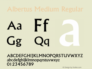 Albertus Medium Regular Version 1.02a Font Sample