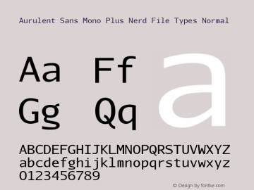 Aurulent Sans Mono Plus Nerd File Types Normal Version 2007.05.04图片样张