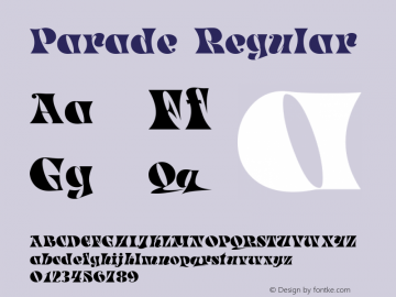 Parade Regular The IMSI MasterFonts Collection, tm 1995, 1996 IMSI (International Microcomputer Software Inc.)图片样张