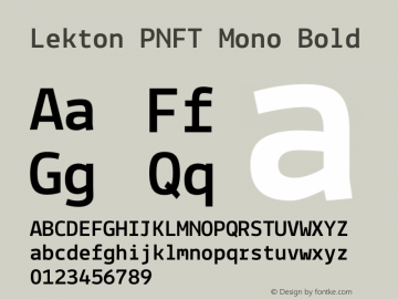 Lekton PNFT Mono Bold Version 34.000图片样张