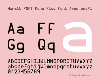 Hurmit PNFT Mono Plus Font Awes omePl Version 1.21;Nerd Fonts 0.5.图片样张