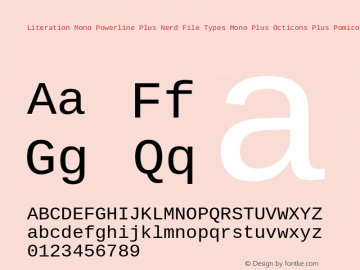 Literation Mono Powerline Plus Nerd File Types Mono Plus Octicons Plus Pomicons Regular Version 2.00.1图片样张