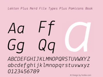 Lekton Plus Nerd File Types Plus Pomicons Book Version 3.000 Font Sample