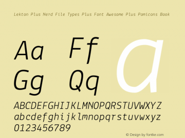 Lekton Plus Nerd File Types Plus Font Awesome Plus Pomicons Book Version 3.000 Font Sample