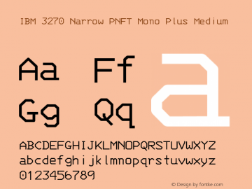 IBM 3270 Narrow PNFT Mono Plus Medium Version 001.000;Nerd Fonts 0图片样张