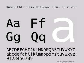 Knack PNFT Plus Octicons Plus Po micon Version 2.009;PS 002.009;hotconv 1.0.70;makeotf.lib2.5.58329图片样张