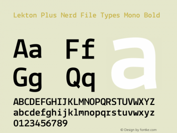 Lekton Plus Nerd File Types Mono Bold Version 34.000图片样张