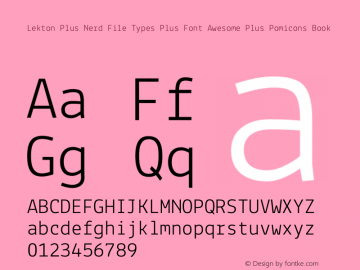 Lekton Plus Nerd File Types Plus Font Awesome Plus Pomicons Book Version 34.000图片样张
