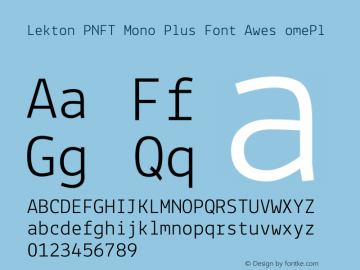 Lekton PNFT Mono Plus Font Awes omePl Version 34.000图片样张