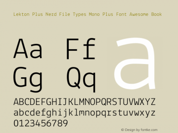 Lekton Plus Nerd File Types Mono Plus Font Awesome Book Version 34.000图片样张