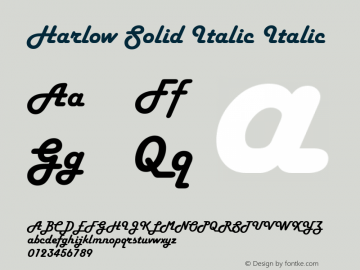 Harlow Solid Italic Italic Version 1.66图片样张