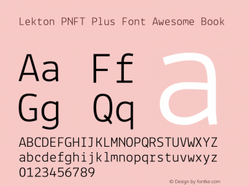 Lekton PNFT Plus Font Awesome Book Version 34.000 Font Sample