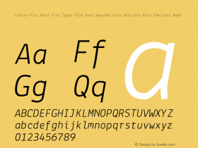 Lekton Plus Nerd File Types Plus Font Awesome Plus Octicons Plus Pomicons Book Version 3.000 Font Sample