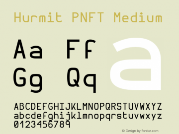 Hurmit PNFT Medium Version 1.21;Nerd Fonts 0.5. Font Sample