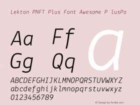 Lekton PNFT Plus Font Awesome P lusPo Version 3.000 Font Sample