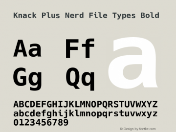 Knack Plus Nerd File Types Bold Version 2.009;PS 002.009;hotconv 1.0.70;makeotf.lib2.5.58329图片样张