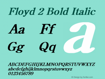 Floyd 2 Bold Italic Converted from D:\FONTTEMP\CENTURY2.BF1 by ALLTYPE图片样张