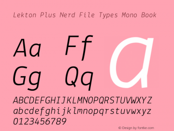 Lekton Plus Nerd File Types Mono Book Version 3.000图片样张