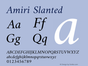 Amiri Slanted Version 000.108 Font Sample