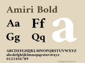 Amiri Bold Version 000.108 Font Sample