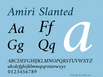 Amiri Slanted Version 000.108 Font Sample