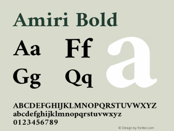 Amiri Bold Version 000.108 Font Sample