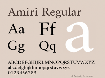 Amiri Regular Version 000.108 Font Sample