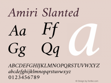 Amiri Slanted Version 000.108 Font Sample