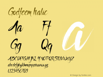 Godfeem Italic Version 1.000 Font Sample