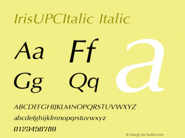 IrisUPCItalic Italic Version 5.2图片样张