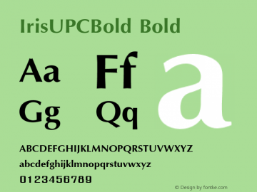 IrisUPCBold Bold Version 5.2图片样张