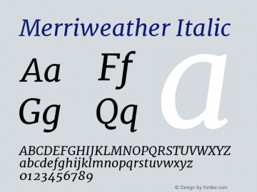 Merriweather Italic Version 1.001图片样张