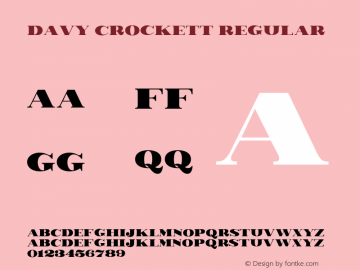 Davy Crockett Regular Version 1.000;PS 001.000;hotconv 1.0.70;makeotf.lib2.5.58329图片样张