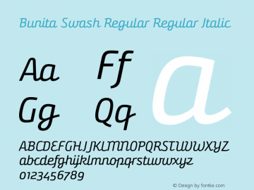 Bunita Swash Regular Regular Italic Version 1.142图片样张