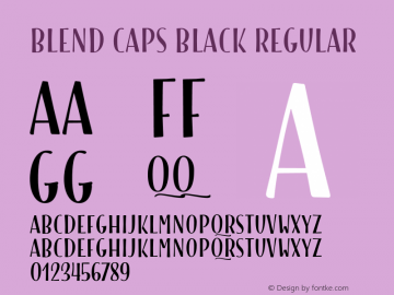 Blend Caps Black Regular Version 1.000 Font Sample