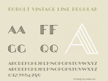 Robolt Vintage Line Regular Version 1.000 Font Sample