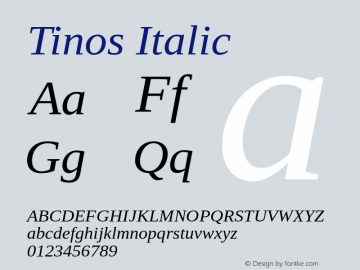 Tinos Italic Version 1.30图片样张