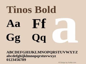Tinos Bold Version 1.30 Font Sample