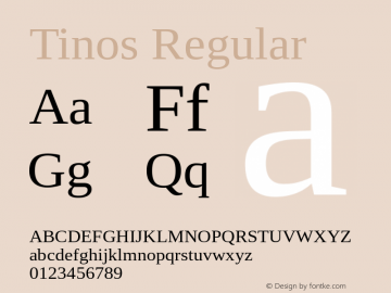 Tinos Regular Version 1.30 Font Sample
