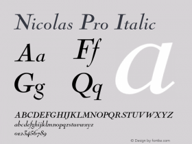 Nicolas Pro Italic Version 1图片样张