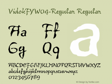 VidokFYW04-Regular Regular Version 1.1 Font Sample