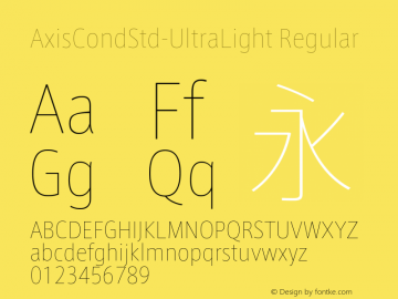 AxisCondStd-UltraLight Regular Version 1.22图片样张