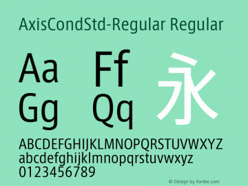 AxisCondStd-Regular Regular Version 1.22 Font Sample