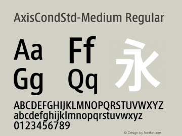 AxisCondStd-Medium Regular Version 1.22 Font Sample